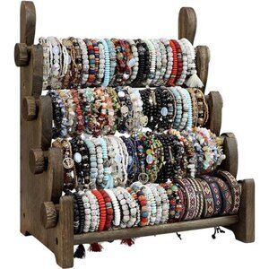 Wooden Bracelet Holder, Bangle Watch Necklace Display Storage Jewelry Holder